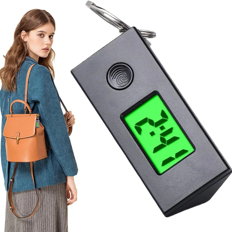 ABKQ-휴대용 키체인 디지털 시계 - 컴팩트한 5.6X2.1X2.3Cm, 방수, 야외 활동에 이상적, 읽기 쉬움