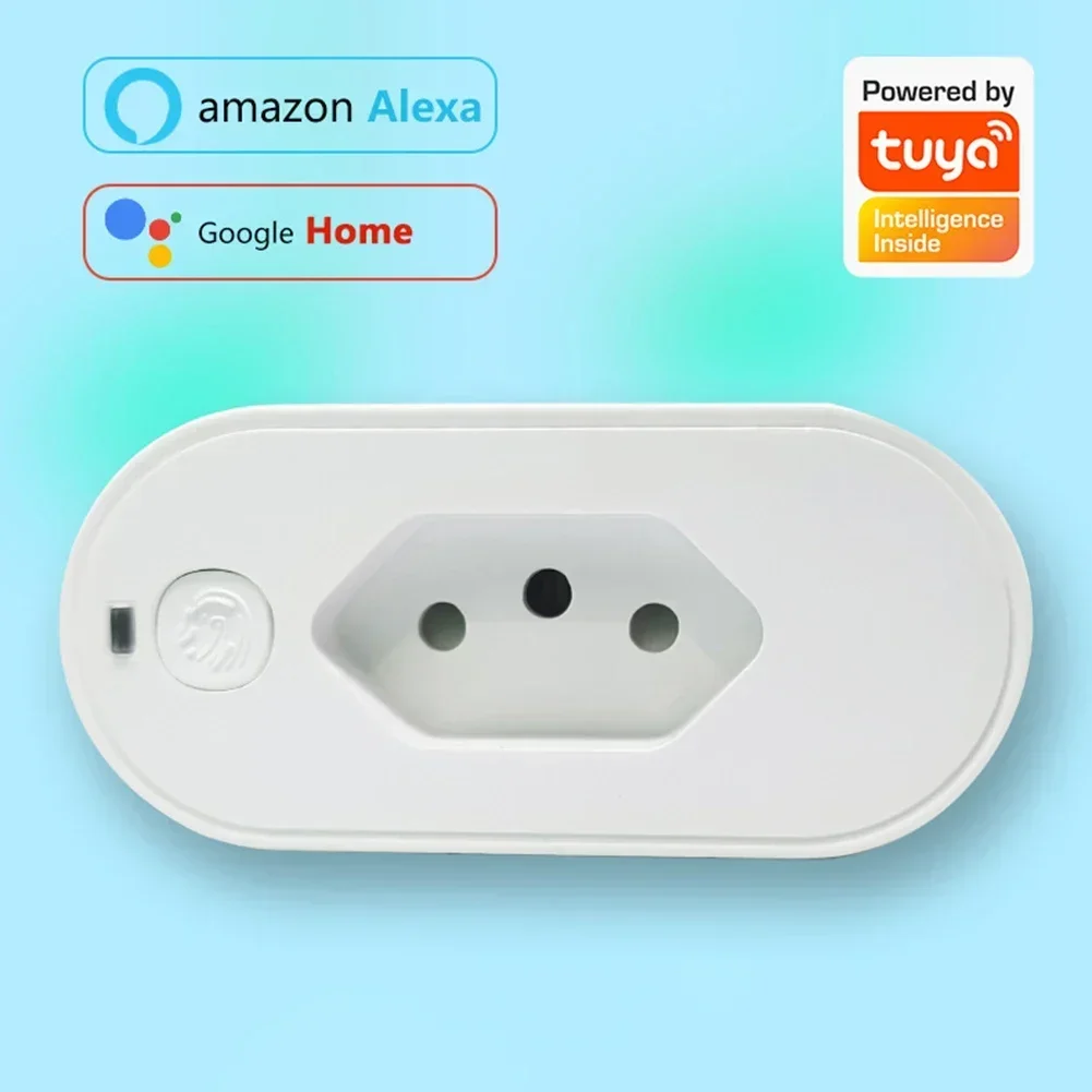 Tuya For Wifi Brazil Switch Plug Socket Life Brazil Outlet With Power Monitor For Alexa For Google Home