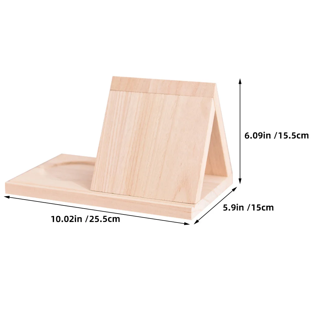 رف خشبي لسطح المكتب لتخزين المكاتب المنزلية وحامل كتب خشبي ومنظم مجلة قائم بذاته #4