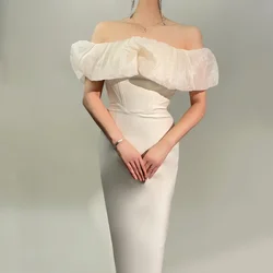 Sexy Beige Women Dress Spring Slash Neck Elegant Party Vestido Ladies Runway Design Off The Shoulder Chic Summer Clothing