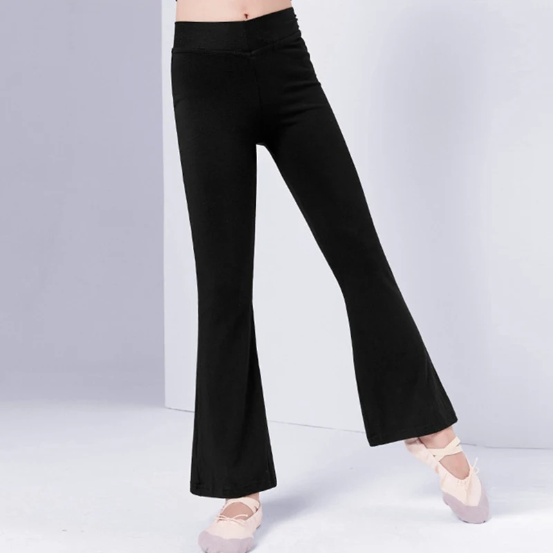 Kids Flare Pants Black Bell-bottoms Pants Kid's Women Dance Pants 6 7 8 9 10 11 12 13 14 15 16 17 18 Years Old