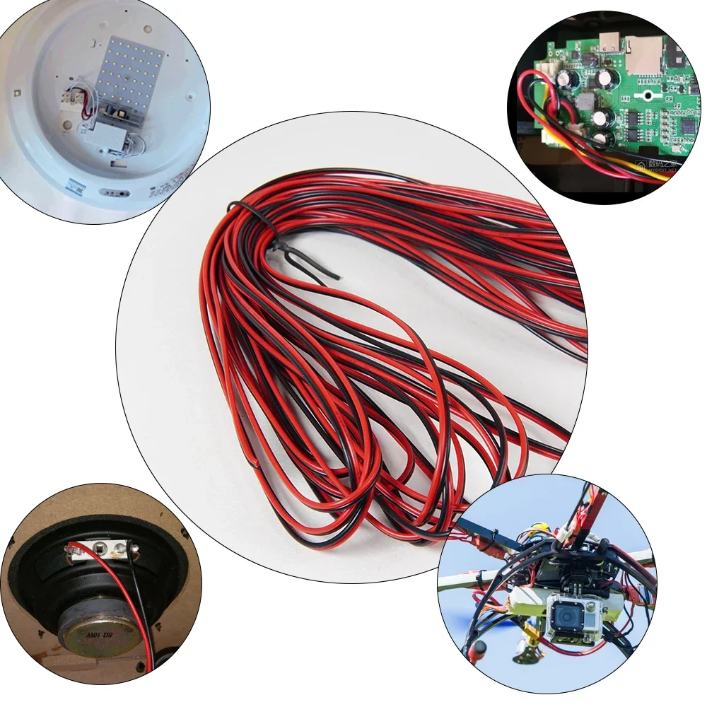 Cavo elettrico 1/2/5M 2pin rame stagnato cavo rosso nero isolato in PVC per cavo di prolunga per striscia LED monocolore 30-8 AWG