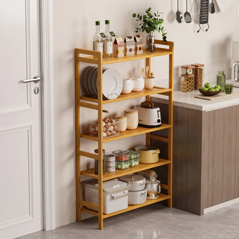 

AOLIVIYA Creative Modern Kitchen Organization Storage Rack Multi Tier Household Floor Shelf Bookshelf Movable A593618