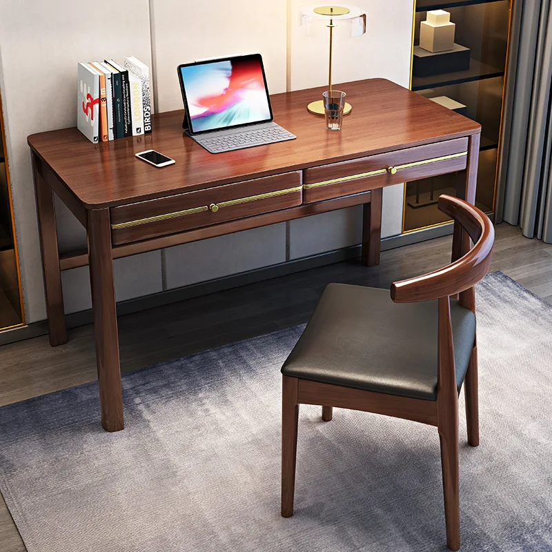 

New Chinese style solid wood desk student writing desk bedroom children's study table home office desktop computer table