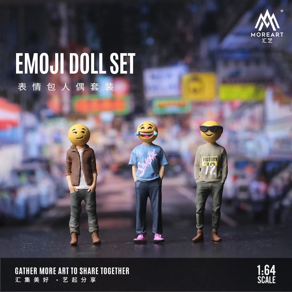 MoreArt 1/64 Three emojis mini resin action figure set