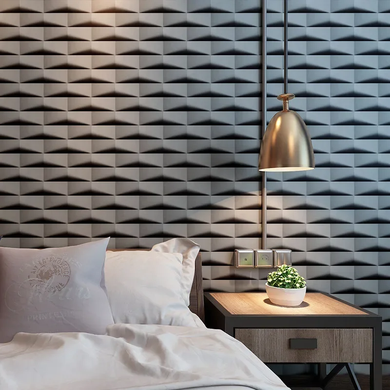 Modern Reduction 3D Geometric Abstract Plaid Wallpaper Barber Shop Restaurant KTV Fashion Wallpaper