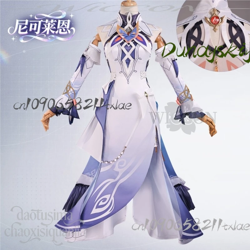 Shop1104340175 متجر جينشين تأثير تأثيري نيكول رين زي الساحرة N فستان طويل القوطي لوليتا ريترو مثير هالوين عيد الميلاد #2