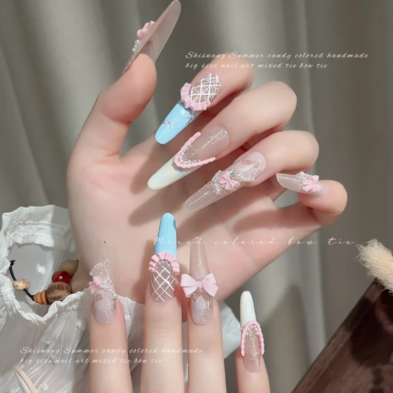 30PCS 3D Kawaii Candy Colorful Bow Tie Bowknot Soft Carving Resin Nail Art Rhinestones Decorations Manicure Beautiful Ornaments