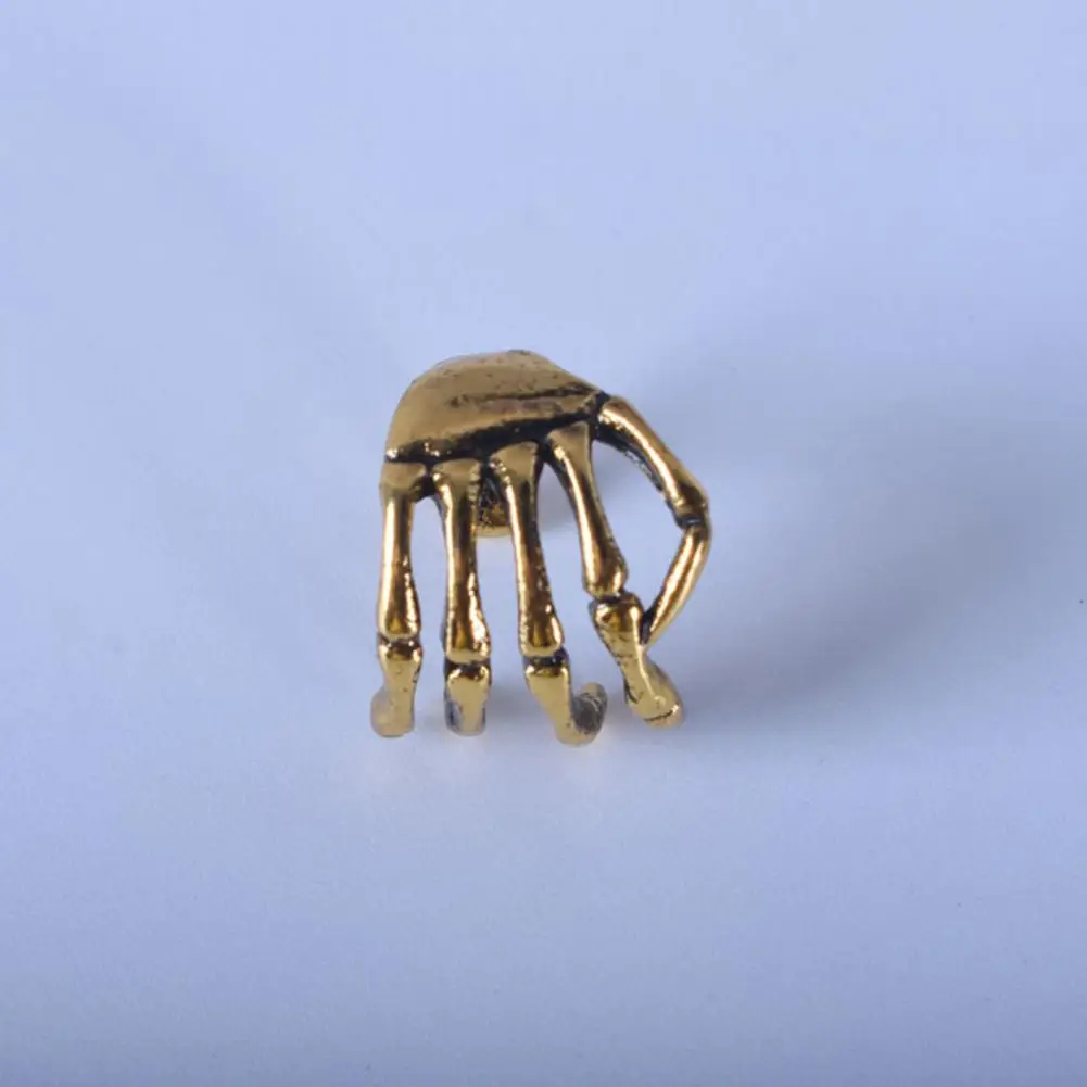 Aged Bronze Ear Clip Women Ear Clip Skeleton Claw Hand Snap-on Earring Punk Dark Style Elastic Buckle Accessory for Wear