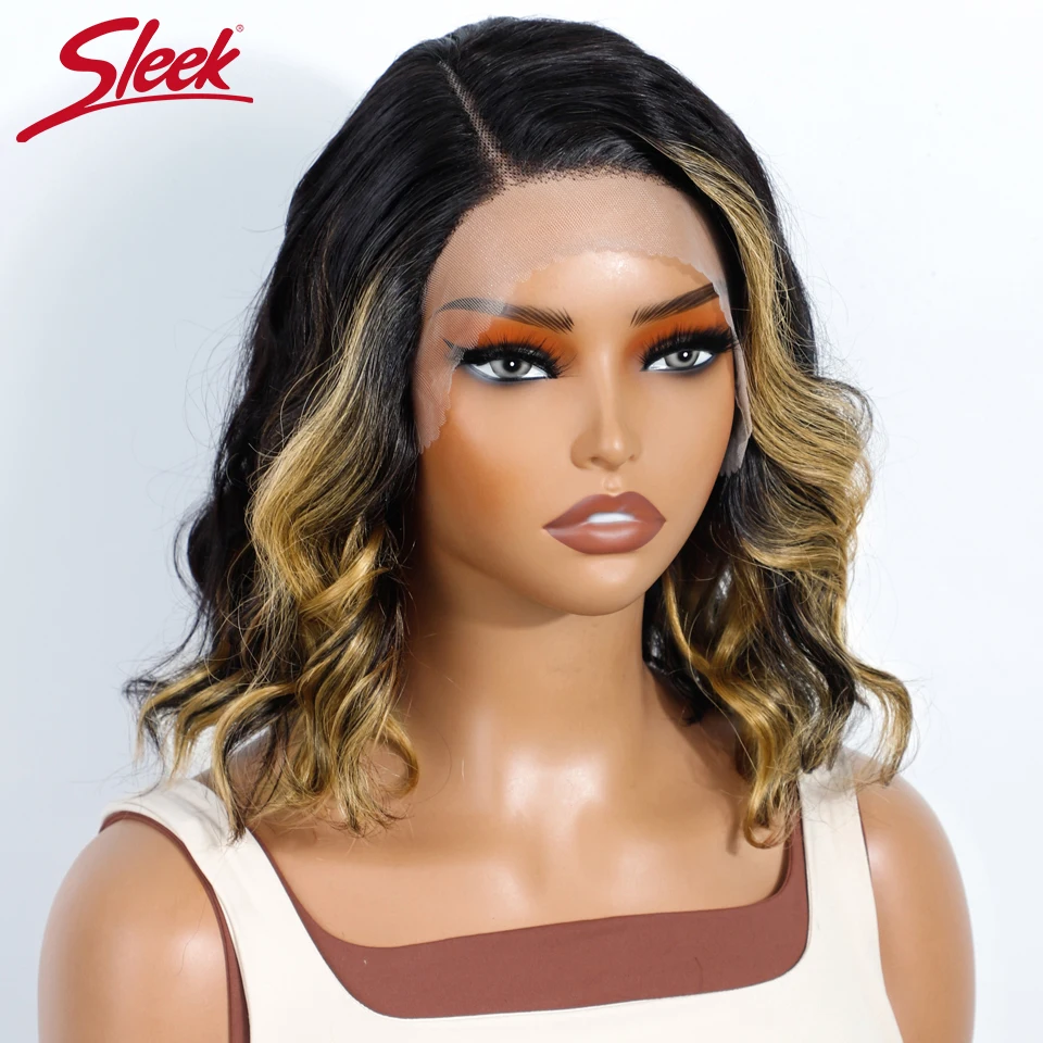 بيرو الجسم موجة 13*5*2 الجانب جزء الدانتيل الباروكة الأمامية قصيرة بوب باروكة من شعر طبيعي قبل قطعها FF27 شقراء 100% شعر الإنسان بوب شعر مستعار