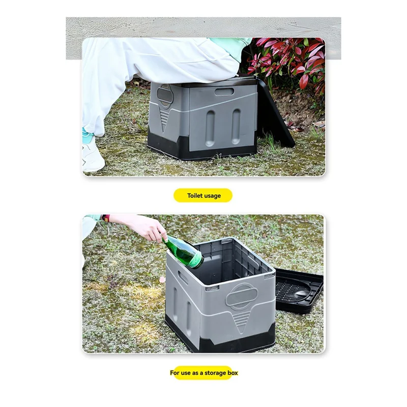 

Portable Camping Toilet Outdoor Folding Emergency Toilet Reusable Trash Can Strong Bearing Anti-Odor Storage Box