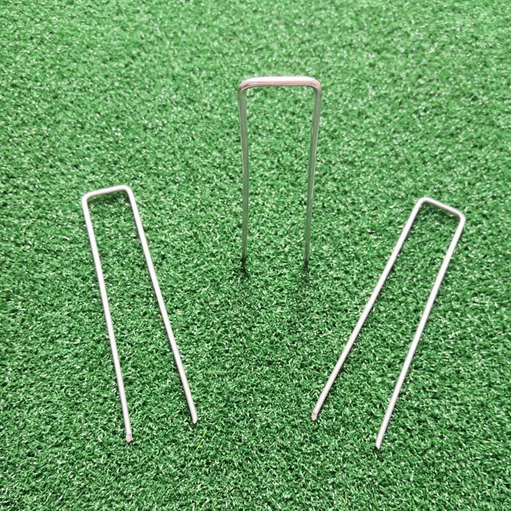 

50 Pcs Lawn Nails Artificial Type Staples Ground Pegs L Camping Tent Sod Anchors Garden Decorative Stake