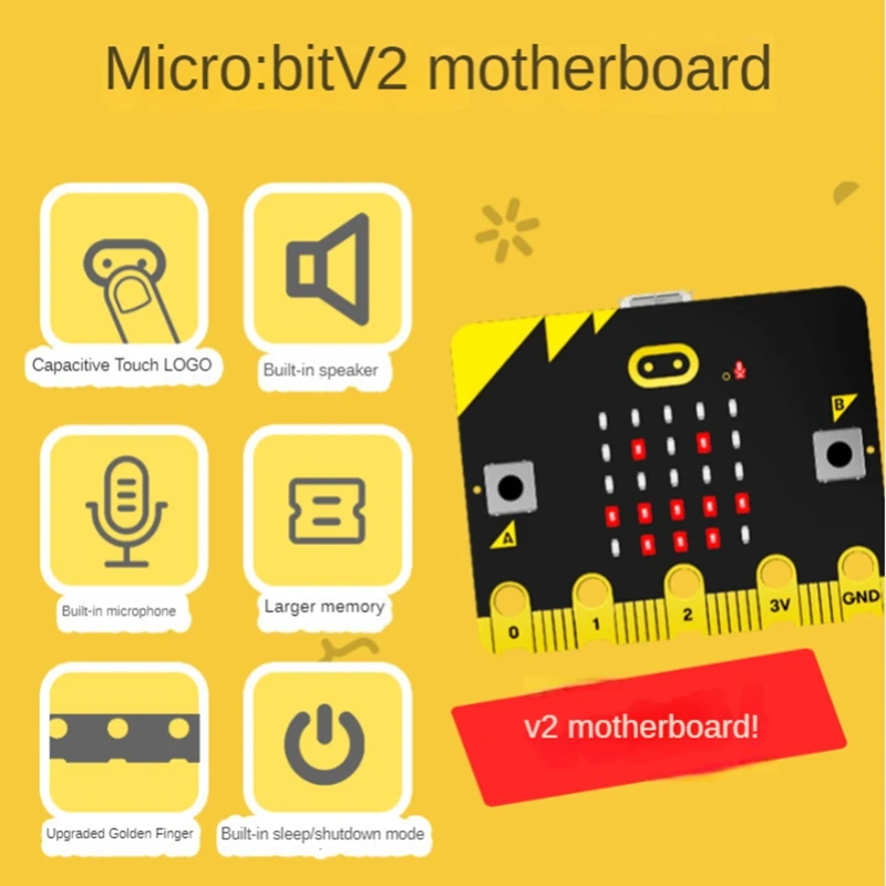 Bbc Microbit V2.0 Motherboard Plastic+Metal An Introduction To Graphical Programmable Learning