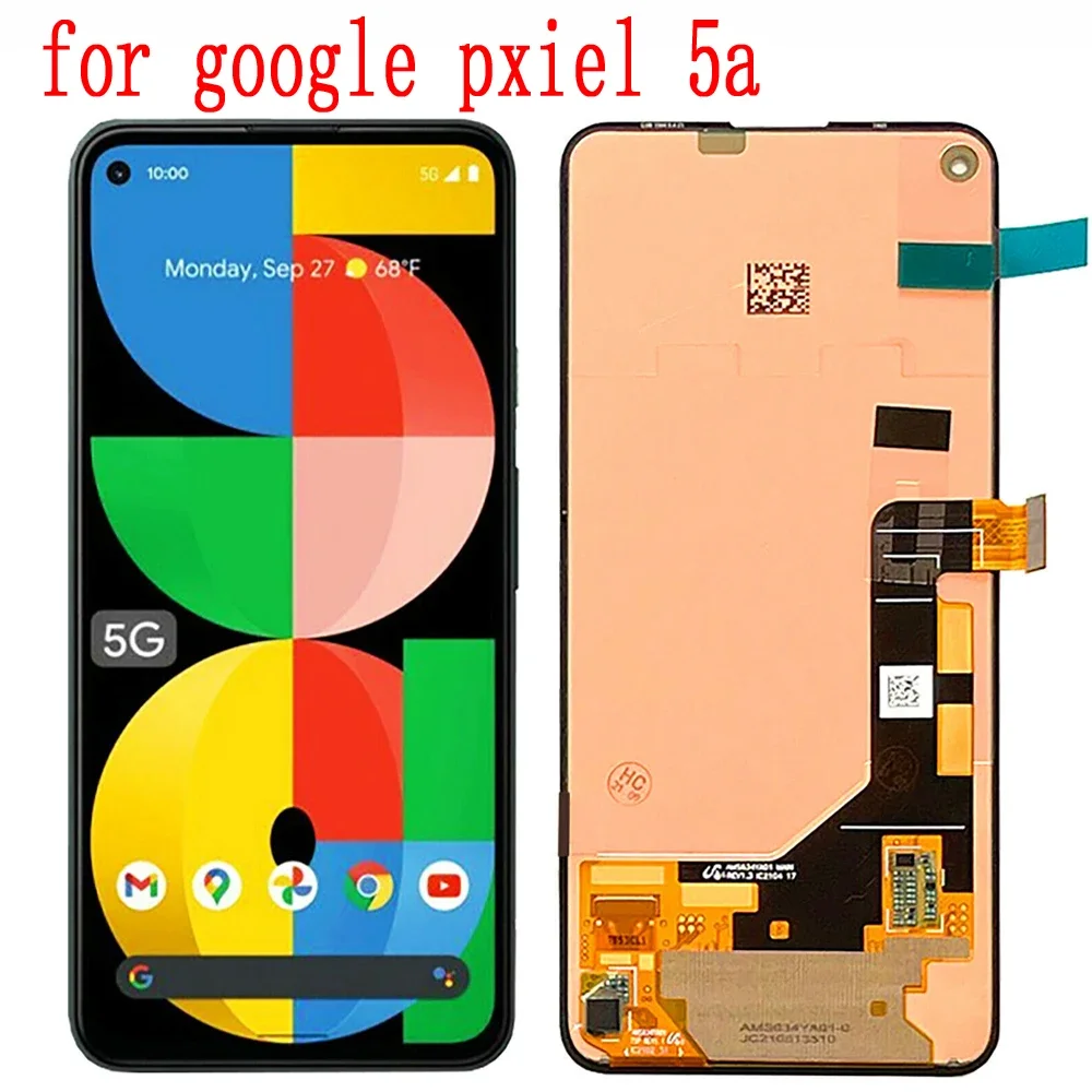 LCD Screen Display For Google Pixel 5a 5G Pixel 5a Display Screen Touch Panel Digitizer For Google Pixel 5 LCD GD1YQ GTT9Q Frame