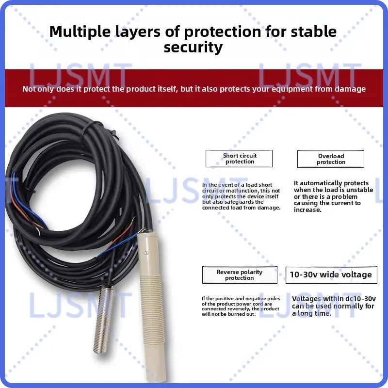 for Adjustable Distance Capacitive Proximity Sensor Cylindrical M8 M12 M18 General Purpose Non-Metallic Object Detection