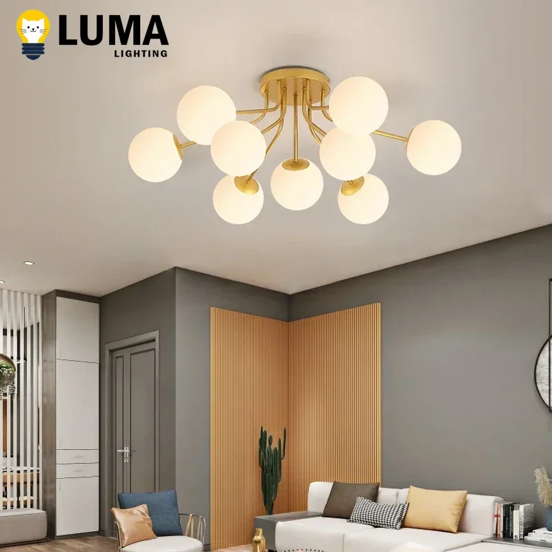 

Modern Glass LED Chandelier Ceiling Lighting Luxurious Dining Room Bedroom Kitchen Ceiling Pendant Lamp
