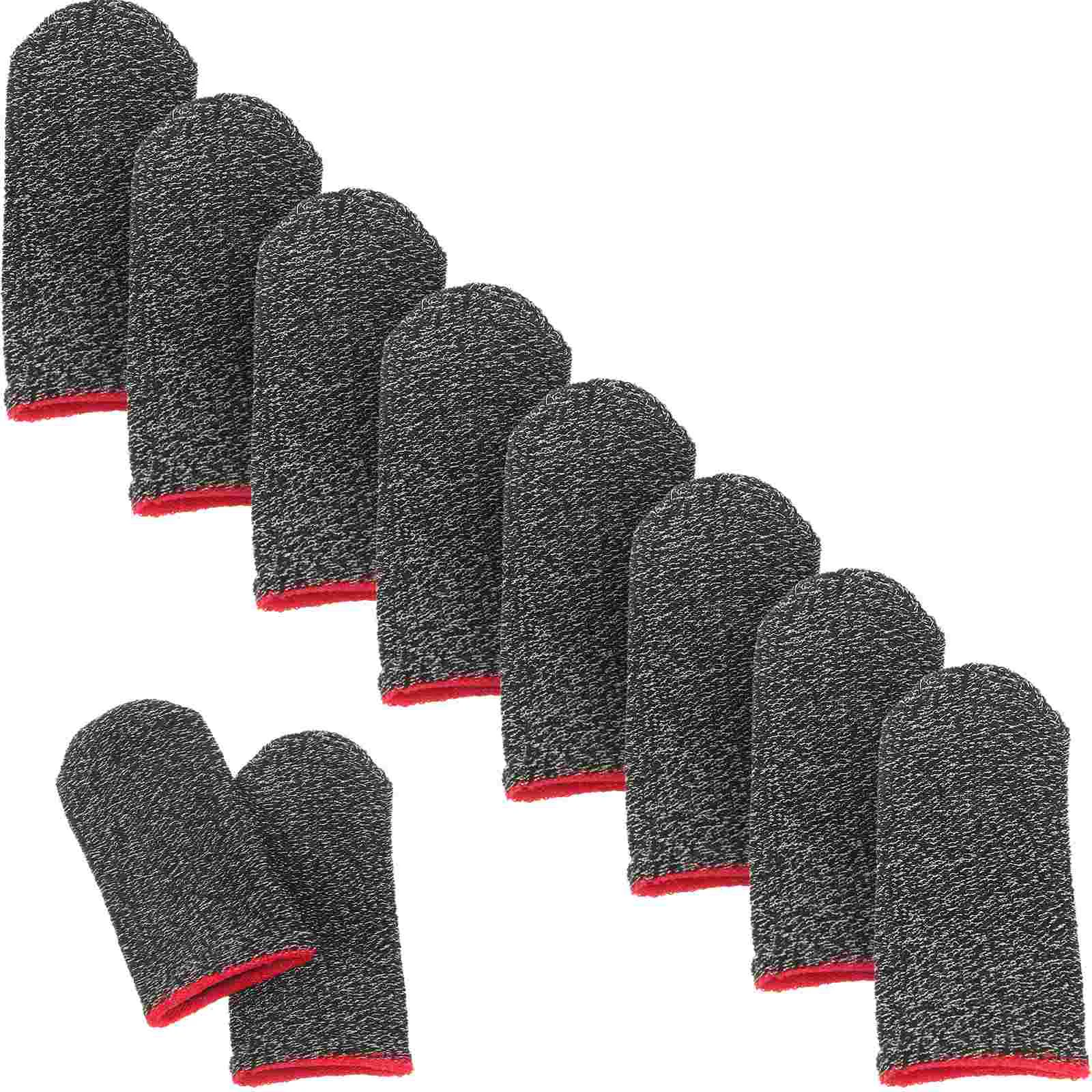 Fingerling Mobile Game Cot Mittens Covers Protection for Tips Tape Black Gaming Sleeve