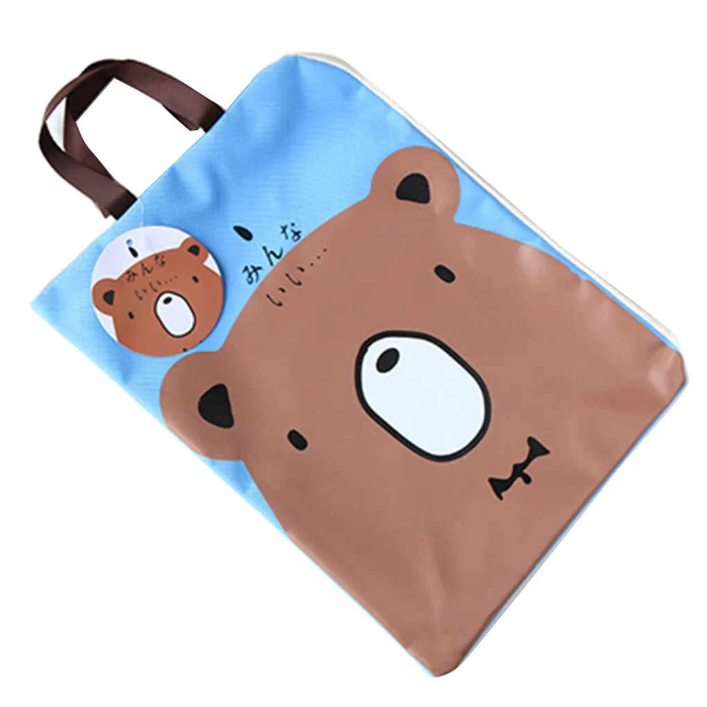 

Paper File Storage Bag Zipper Design Book Tablet Phone Storing Handbag Waterproof Oxford Cloth