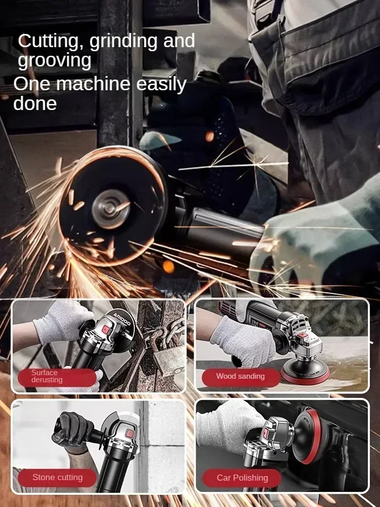 Pulidora de amoladora angular multiusos de 220V con máquina de corte portátil compacta para bricolaje en el hogar