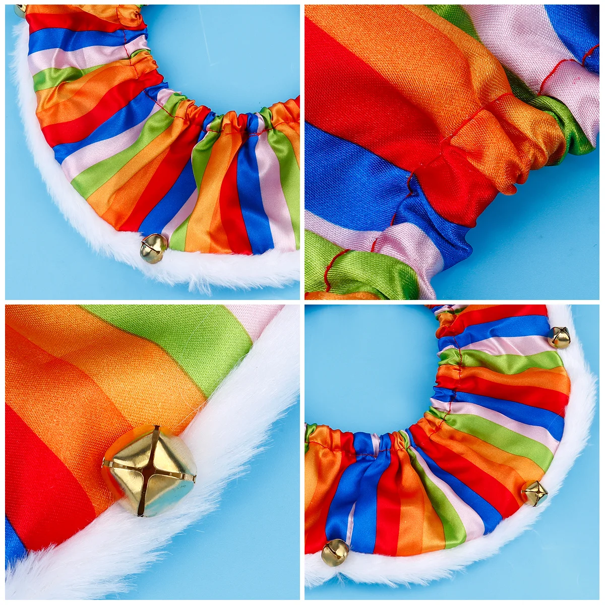 

1Pcs Christmas Supplies Pet Collar Red Green Colorful Neck Circle Dog Cat Holiday Decoration Festive Bells Pet Neck Circle