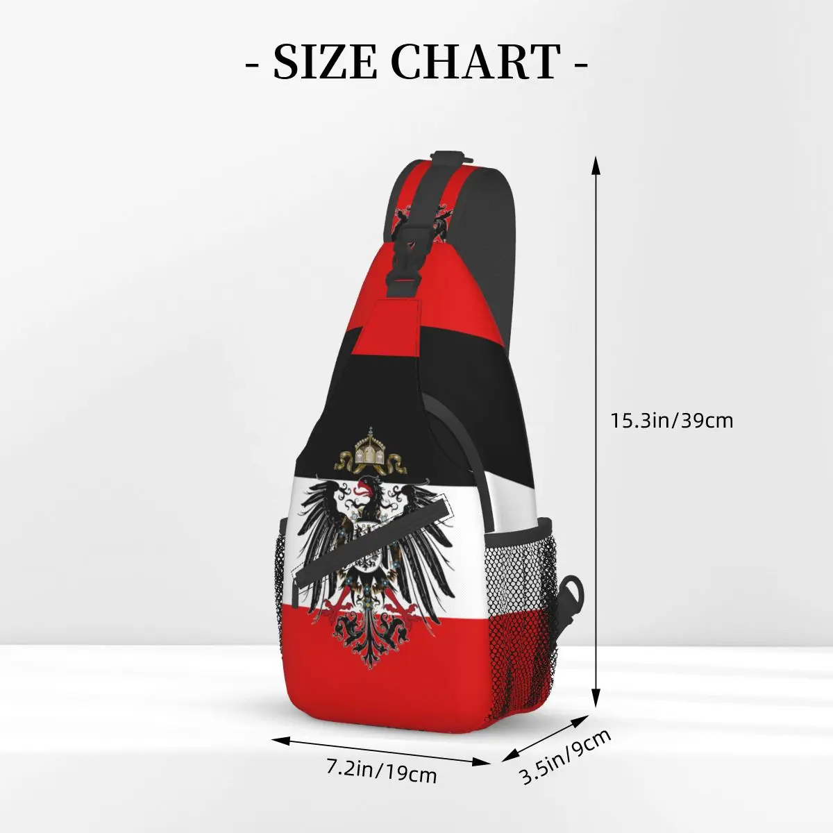 German Empire State Flag Crossbody Sling Bags Small Chest Bag Shoulder Backpack Daypack for Hiking Outdoor Travel Bookbag