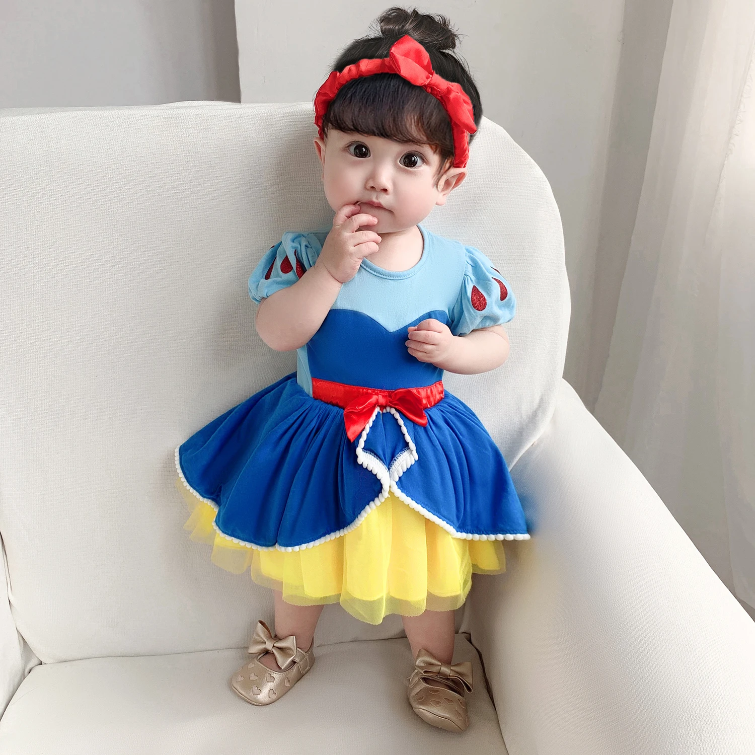 

Umorden Princess Snow White Costume Baby Girls 3-6M 6-12M 12-18M Birthday Fancy Dress With Headband Cotton Tutu Dress