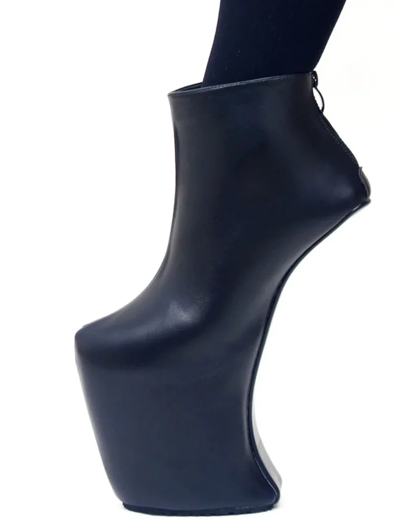 Thick soled plus size stage performance high-heeled short boots, 23cm super high heels, donkey hooves, GAGA super high heels, no