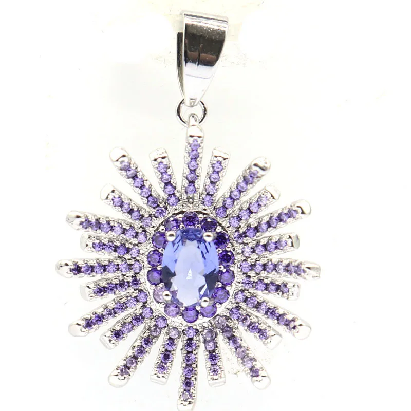 

Buy 4 Get 1 Free 26x23mm Gorgeous Big Gemstone Kunzite Tourmaline Morganite Green Peridot Iolite White CZ Silver Pendant