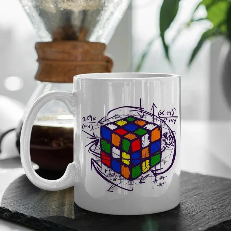 Foreign Trade Creative Gamepad Rubik's Cube Basketball Basket White Ceramic Mug Personality Design Coffee Tea Cup