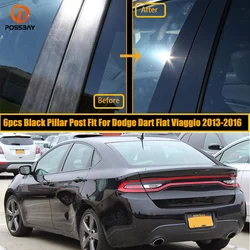 6Pcs Car Pillar Posts Door Window Trim Cover Stickers Kit for Dodge Dart/Fiat Viaggio 2013 2014 2015 2016 Accessories