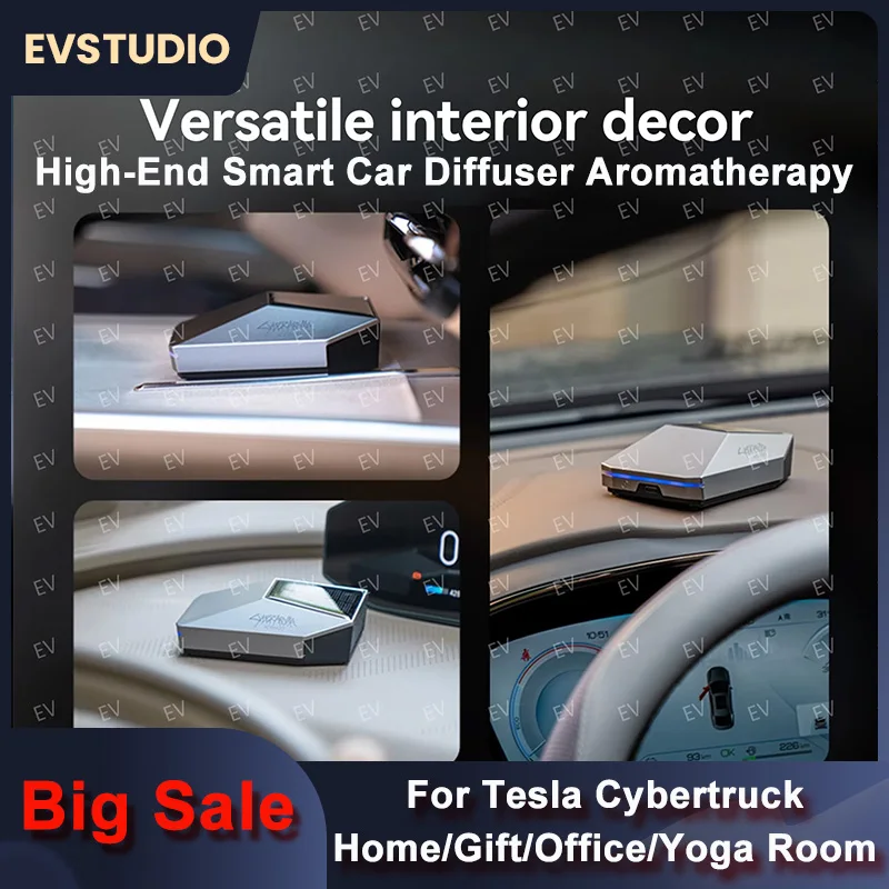 

High End Smart Car Diffuser Aromatherapy for Tesla Cybertruck Shape Design Car Perfume Home Gift Office Room Oil Aroma Purifier
