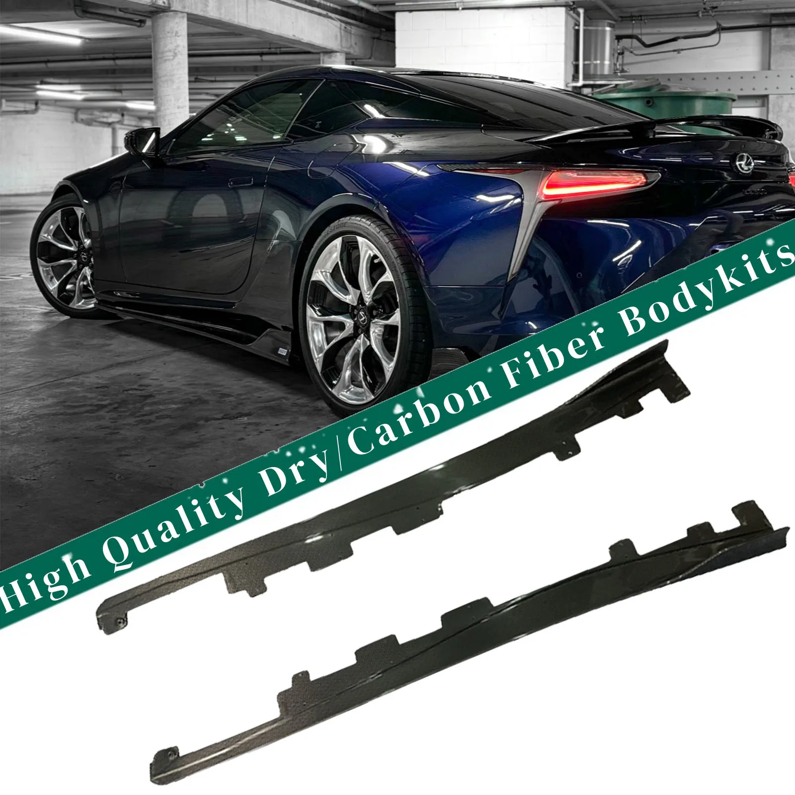 

Боковые юбки из углеродного волокна автомобиля, 2 шт., разветвители крыльев, боковой спойлер для Lexus LC500 LC500H 2018+