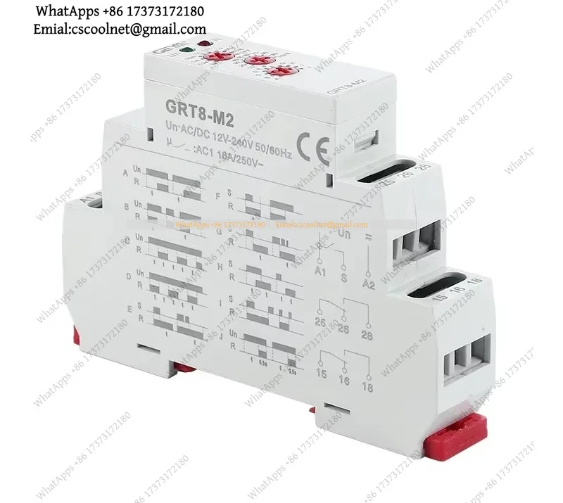 JS03 GRT8-M 16A Multifunction Timer Relay 10 Functions AC/DC 12-240V Time Relay
