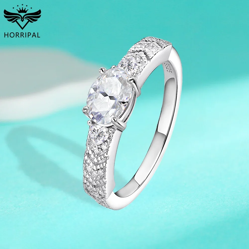 

1CT Oval Moissanite Ring for Women Full Diamond S925 Sterling Silver Wedding Ring with Certificate Luxury High Quality Jewelry