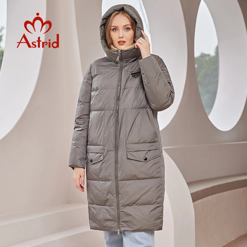 Astrid New Winter Jacket Women 2022 Loose Long Thick Fashion Large Pocket Design Oversize Parkas Hooded Women\'s Coat AR-E10286