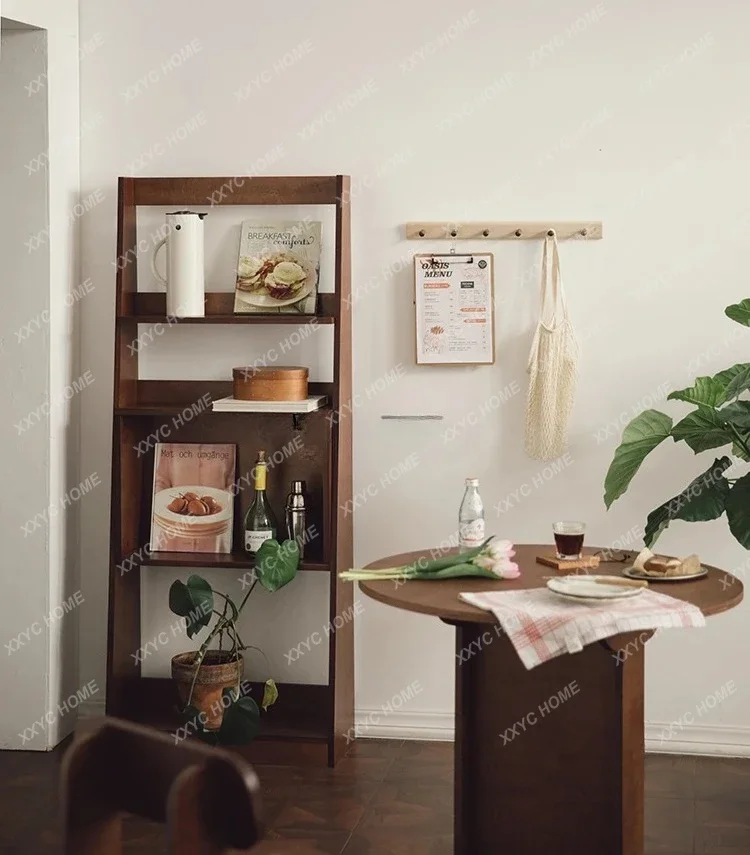 AARetro Storage Floor Bookshelf Coffee Shop Middle-Ancient Newspaper Storage Magazine Promotional Display Stand