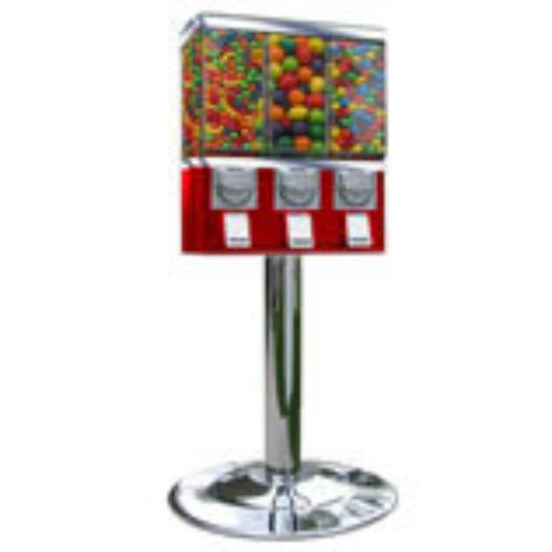 triple head bulk candy bouncing ball outdoor triple candy vending machine