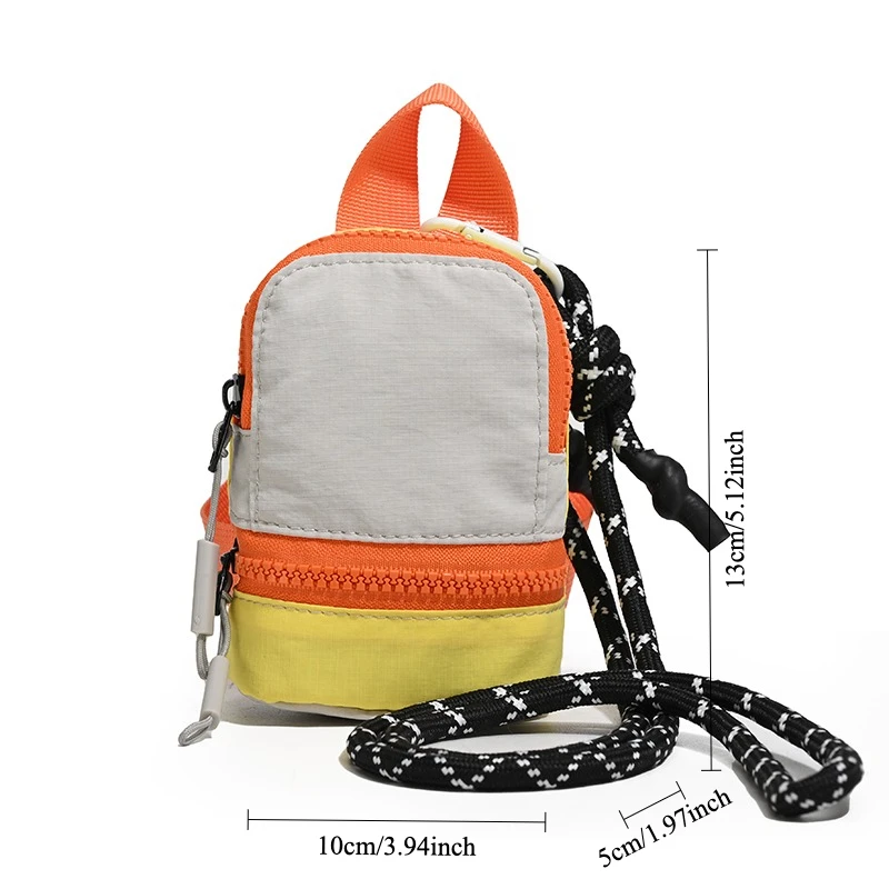 Mini Coin Purse Keychain Wallet Pouch Polyester Zipper Small Bag Lightweight Anti-theft Earphone Storage for Women Daily Travel