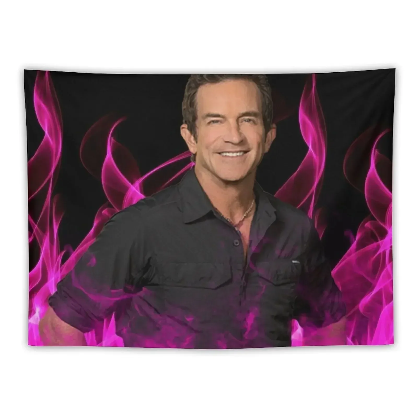 Jeff Probst Survivor Pink Fire Tapestry Luxury Living Room Decoration Wallpaper Tapestry