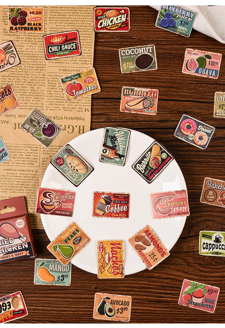 45pcs Retro Department Store Label Series Stickers for DIY Diary Junk Journal Box Album Scrapbooking Decoration