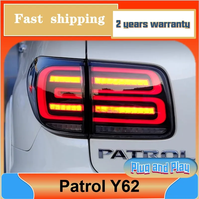 

Стайлинг автомобиля для NISSAN Patrol Y62, задний фонарь 2012-2018 Patrol Y62, задний фонарь DRL, противотуманный тормоз, указатель поворота заднего хода
