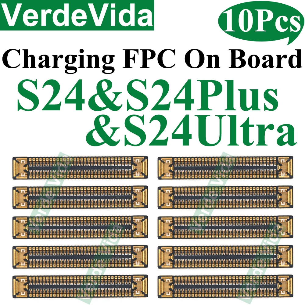 USB 충전 FPC 커넥터, 삼성 S22, S23, S24 울트라, S21, S20 FE, S10 플러스, 노트 10 충전기 플러그, 마더보드, 10 개