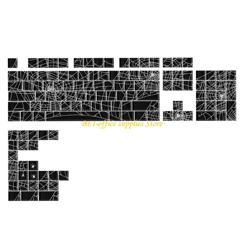 

A9LC Mechanical Keyboards Keycaps Set With Long Last PBT And Distinctive Spiders Web Aesthetic for100/104/108 Keyboards
