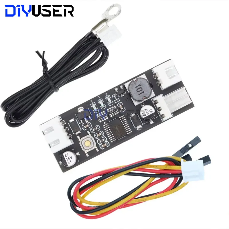 DIYUSER DC 12V PWM Geschwindigkeitsregler Lüftergeschwindigkeitsregler 2-3 Draht Computer Temperaturregelung Schalter für PC CPU Kühler Lüfter Alarm