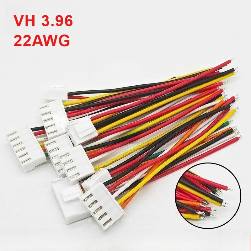 

2/5PCS VH 3.96mm JST VH3.96 Female Housing Plug Connector Wire Cable 2 3 4 5 6 7 8 9 10 11 12Pin 22AWG Wire Length 100/200/300mm