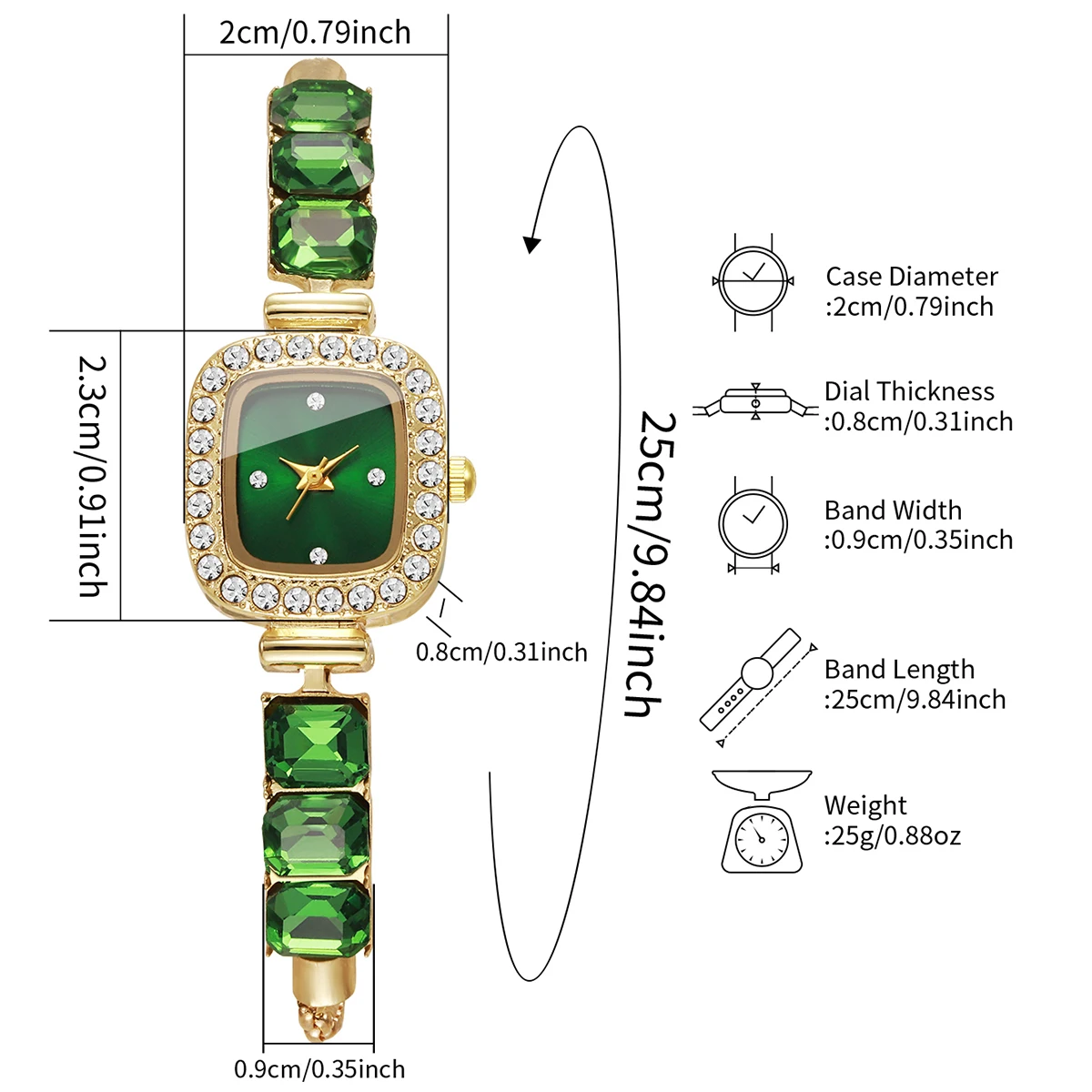 4pcs Women's Gift Watch Creative Pulling Rope Compact Exquisite Scale Dial Korean Edition Luxury Quartz Watch (Box Not Included)