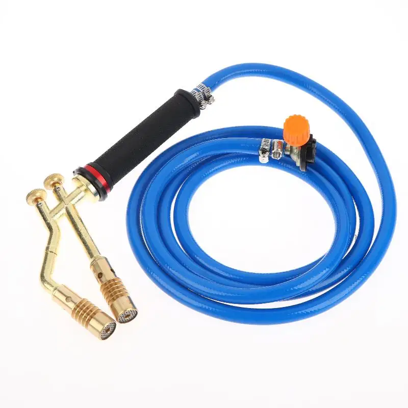 3600°F Double Head LPG Welding Torch Butane Gas Torch Air Conditioner Copper Tube Welding  Cow Hair Removal BBQ Fire ▪