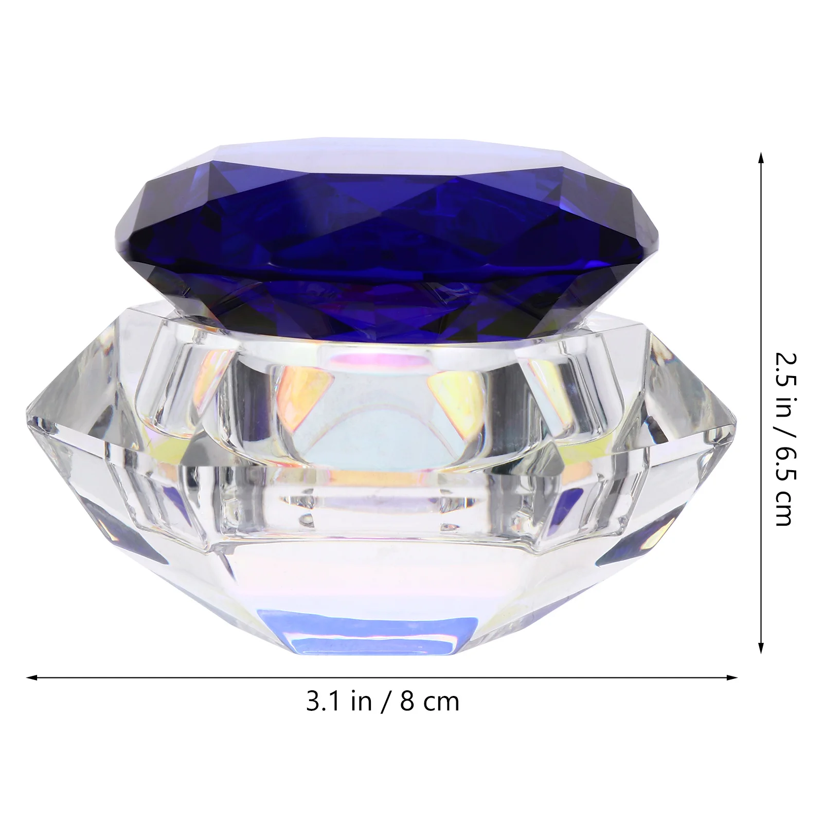 

Crystal Glass Jar Leak Proof Diamond Lid Nail Polish Glass Cup Nail Art Container Manicure Storage Jar