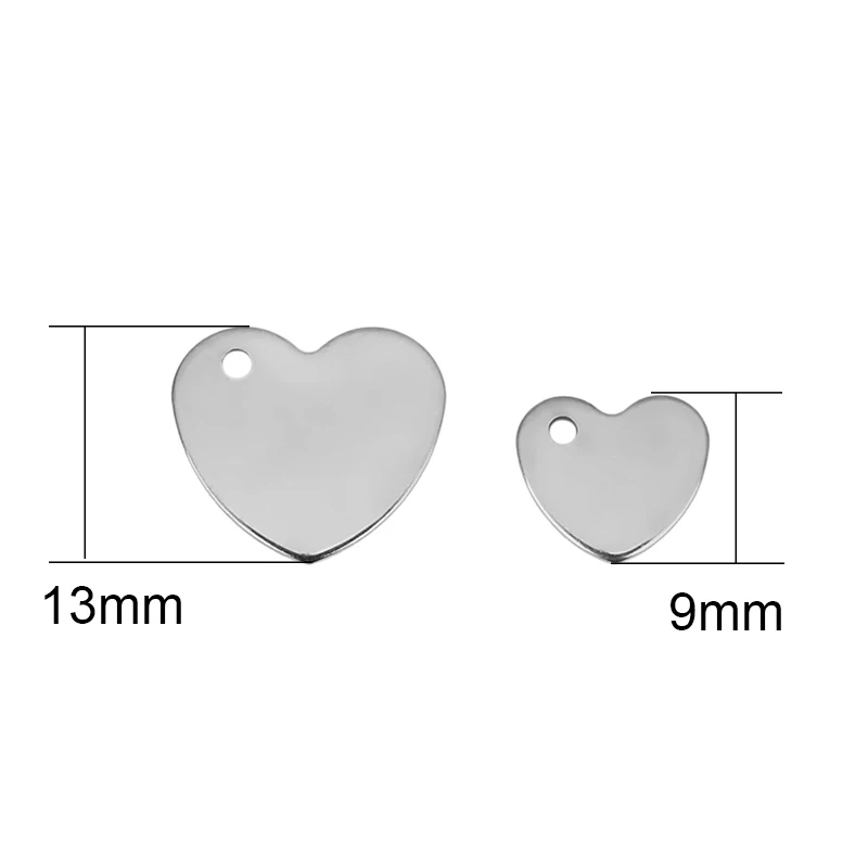 20pcs PVD Never Fade Stainless Steel Heart Charms Beads 9 13 mm Bracelet Earrings Charms Necklace End Beads for Jewelry Making