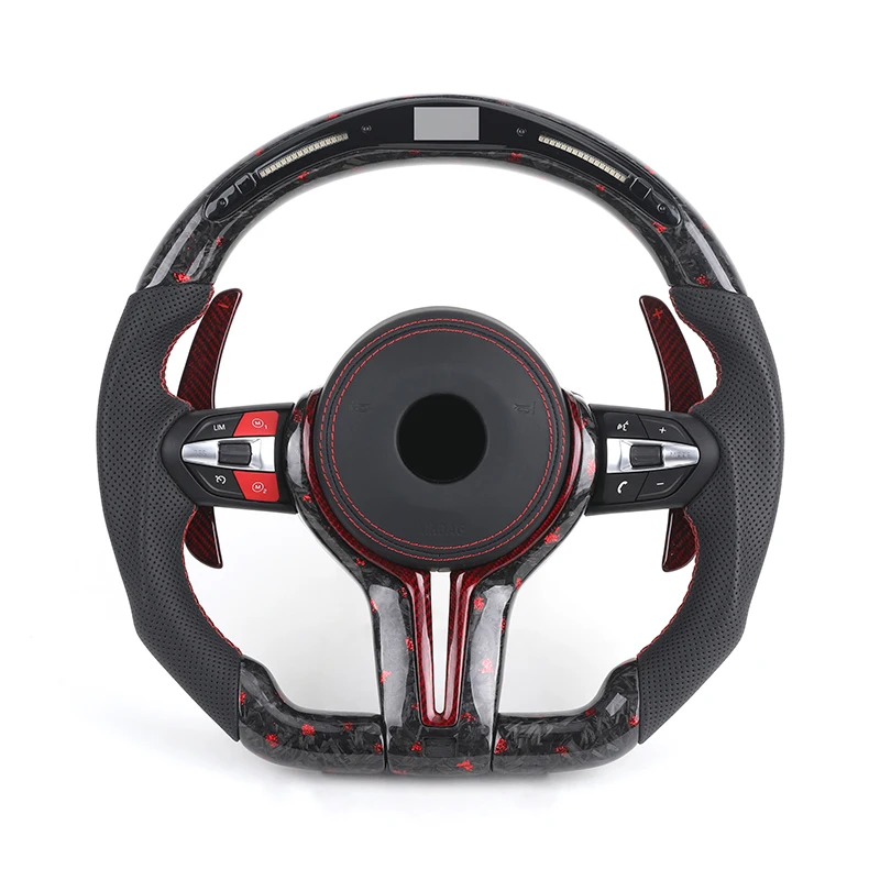 Display M Sport Red Forged Carbon Fiber Steering Wheel forM3 F80 M4 F82 E90 E91 E92 X5 F15 X6 F16 F10 F30 F32 F36custom